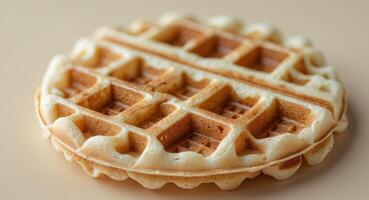 Close up of a waffle texture with plenty of copy space for an image photo