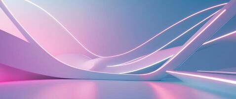 Futuristic lines background illuminated with light effect. photo