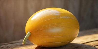 Beautiful Golden Melon with Smooth Skin and Round Shape photo