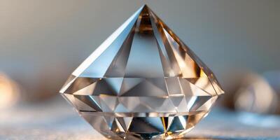 a close up of a crystal object with a blurry background photo