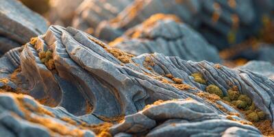 Close Up of Grey and Brown Rock Formations. photo