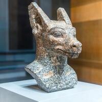 Ancient Egyptian statue of Anubis on display photo