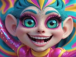 A Bold Cartoon Character with Striking and Unique Features That Captivate the Imagination photo