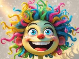 A Vibrant and Colorful Cartoon Character Featuring Distinct and Expressive Features photo