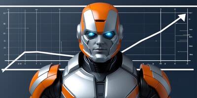Rocket on the background of the business graph photo