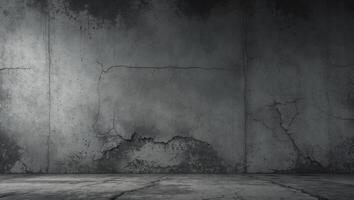 Vintage style dark concrete wallpaper with abstract grunge and gray color scheme creating an old and textured background Copy space image. photo