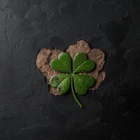 A four leaf clover on a textured background photo