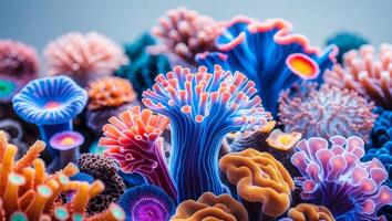 Explore the Vibrant and Abstract Coral Designs Featuring Bold and Expressive Colors Throughout. photo