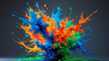 Dynamic Abstract Art That Features an Array of Vibrant Colors and Stunning Depth Effects photo