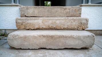 Concrete steps leading to a building entrance photo