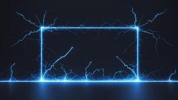 Electricity and lightning in a square frame photo