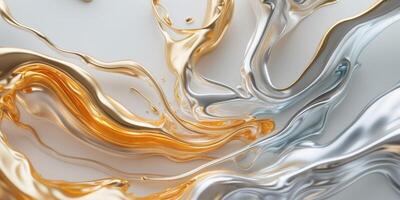 Abstract background with metallic liquid, 3d rendering photo