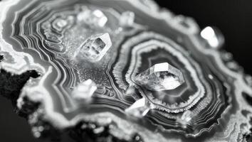 Close Up of Pieces of Agate Found in Geode photo