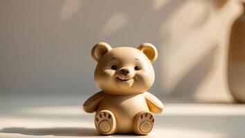 This adorable and cheerful bear figurine is perfect for adding charm to your home decor photo