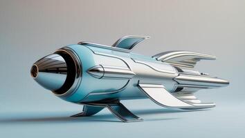 This is a Stylish Retro Rocket Design that is ideal for various Creative Projects and ventures. photo