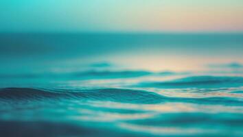Abstract Seascape Background with Calm Water and Ambient Glow in Blue and Turquoise Gradient. photo