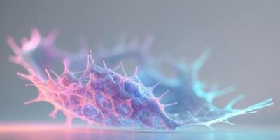 Abstract Glowing Cellular Structure Digital Art. photo