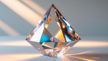 A stunning and beautiful Prism Crystal illuminated softly by the gentle touch of natural light. photo
