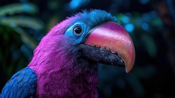 Colorful toucan portrait in the jungle photo