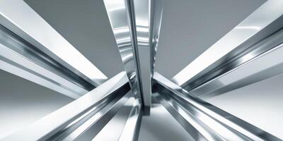 Gleaming metal beams coming together to create a modern and strong industrial design with a touch of elegance photo