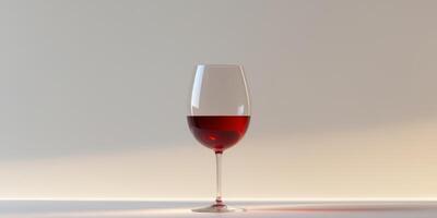 Elegant Red Wine Glass in Ambient Lighting Highlighting Tasting Experience and Quality photo