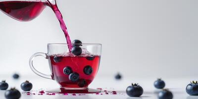 Berry Burst Tea Deep red tea made with blueberries photo