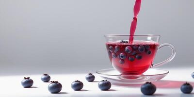 Berry Burst Tea Deep red tea made with blueberries. photo