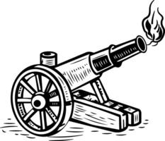 Cannon shot icon in vintage style vector