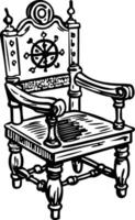 un incompleto icono de capitán silla vector