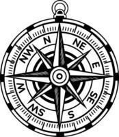 A sketchy style icon of sailor compass vector