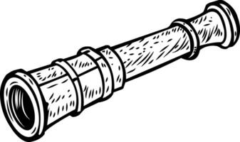 Telescope lens icon in drawing style vector