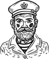 A sketchy icon of a sailor character vector