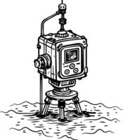 Depth Sounder icon in vintage style vector
