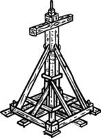 A sketchy icon of a wooden mast section vector