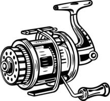 A vintage style icon of a fishing reel vector