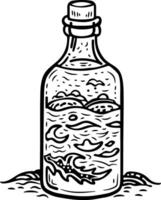 Message bottle icon in drawing style vector