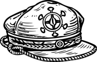 A sketchy icon of a nautical hat vector