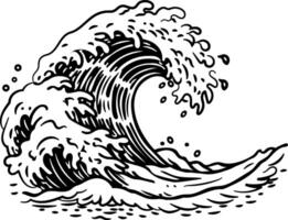 A sketchy icon of big ocean waves vector