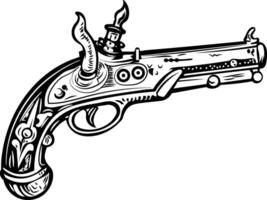 A vintage style icon of a pistol vector