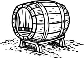 A sketchy icon of rum barrel vector