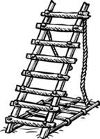 A sketchy style icon of rope ladder vector