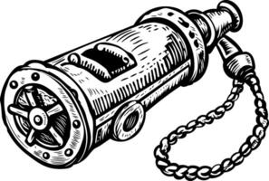 Sailor whistle icon in sketchy style vector
