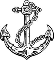 A sketchy style icon of ship anchor vector