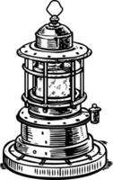 A vintage style icon of an old signal lamp vector