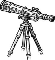 A vintage style icon of a telescope vector