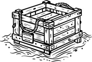 A vintage style icon of a wooden crate vector