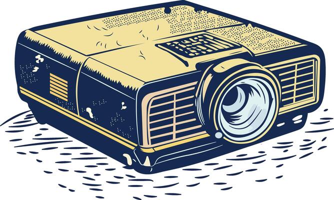 A vintage style icon of film projector