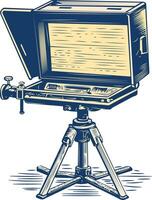 Vintage style icon of a teleprompter device vector
