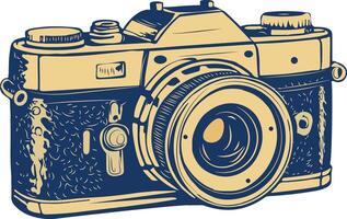 A vintage style icon of digital camera vector