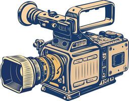 Sketchy icon of vintage documentary camera vector